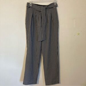 Sienna Sky pants  M lightweight elastic waist back/white checkered